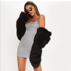 Silver glitter bodycon dress